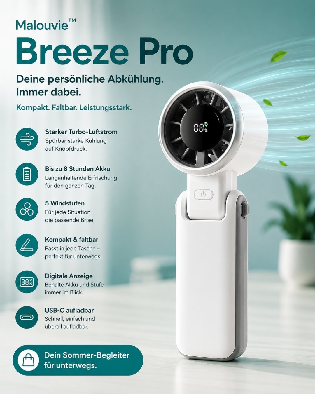 Breeze™ Pro - Mini-Ventilator für eine frische Brise