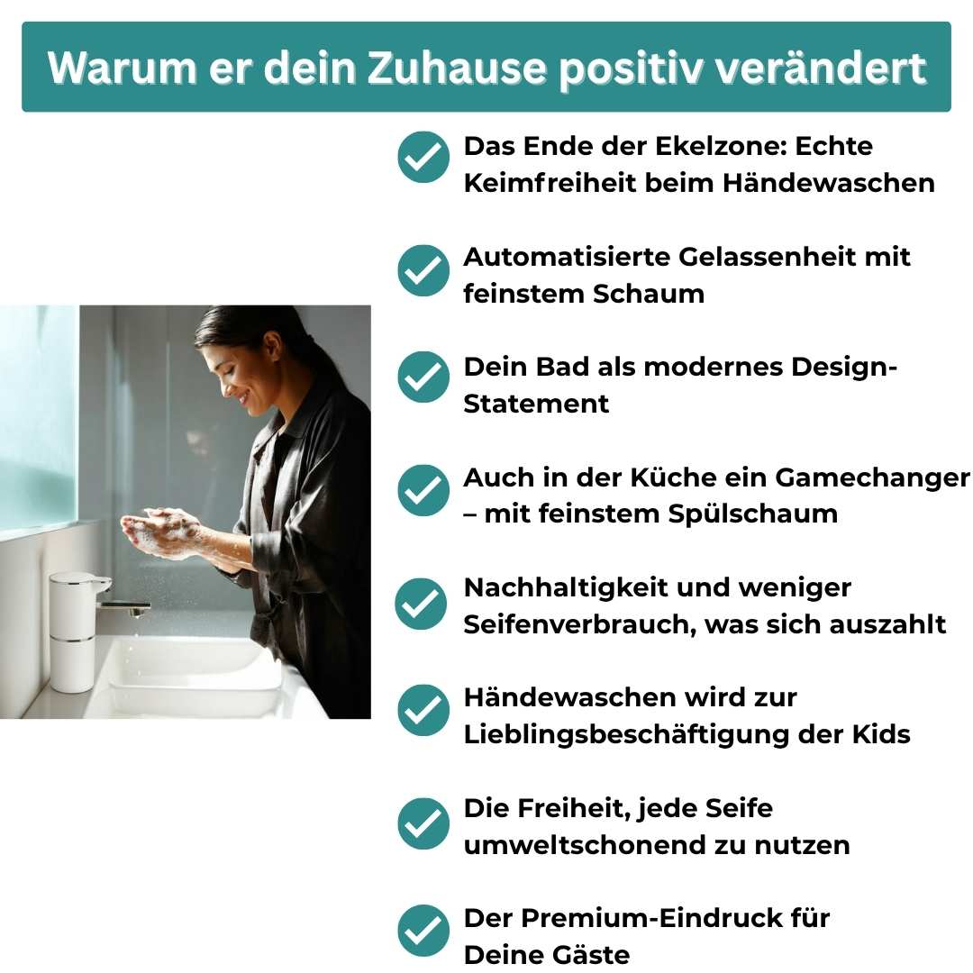 Malouvie™ Sensor-Schaumseifenspender XL - Feines Händewaschen ohne Anfassen