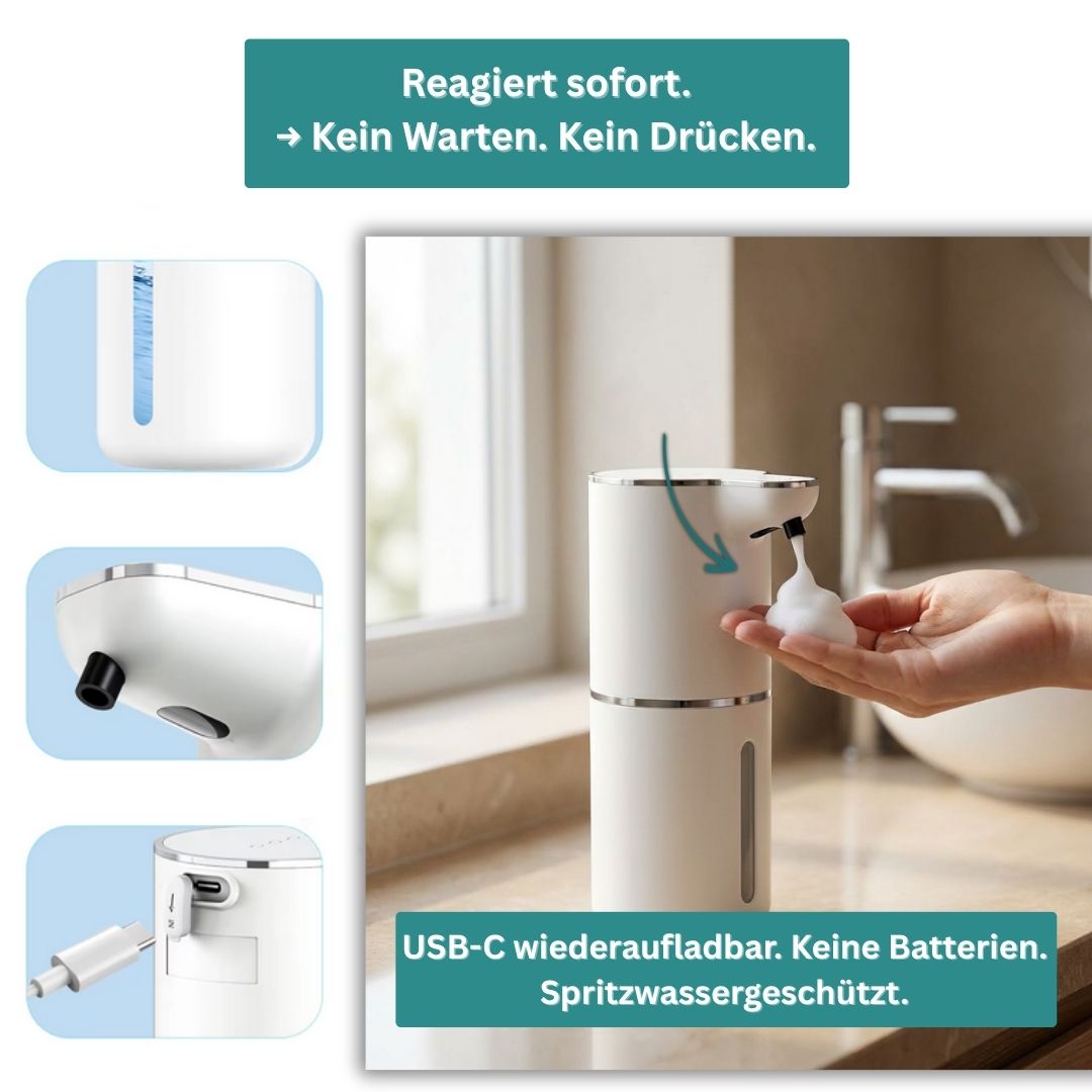 Malouvie™ Sensor-Schaumseifenspender XL - Feines Händewaschen ohne Anfassen
