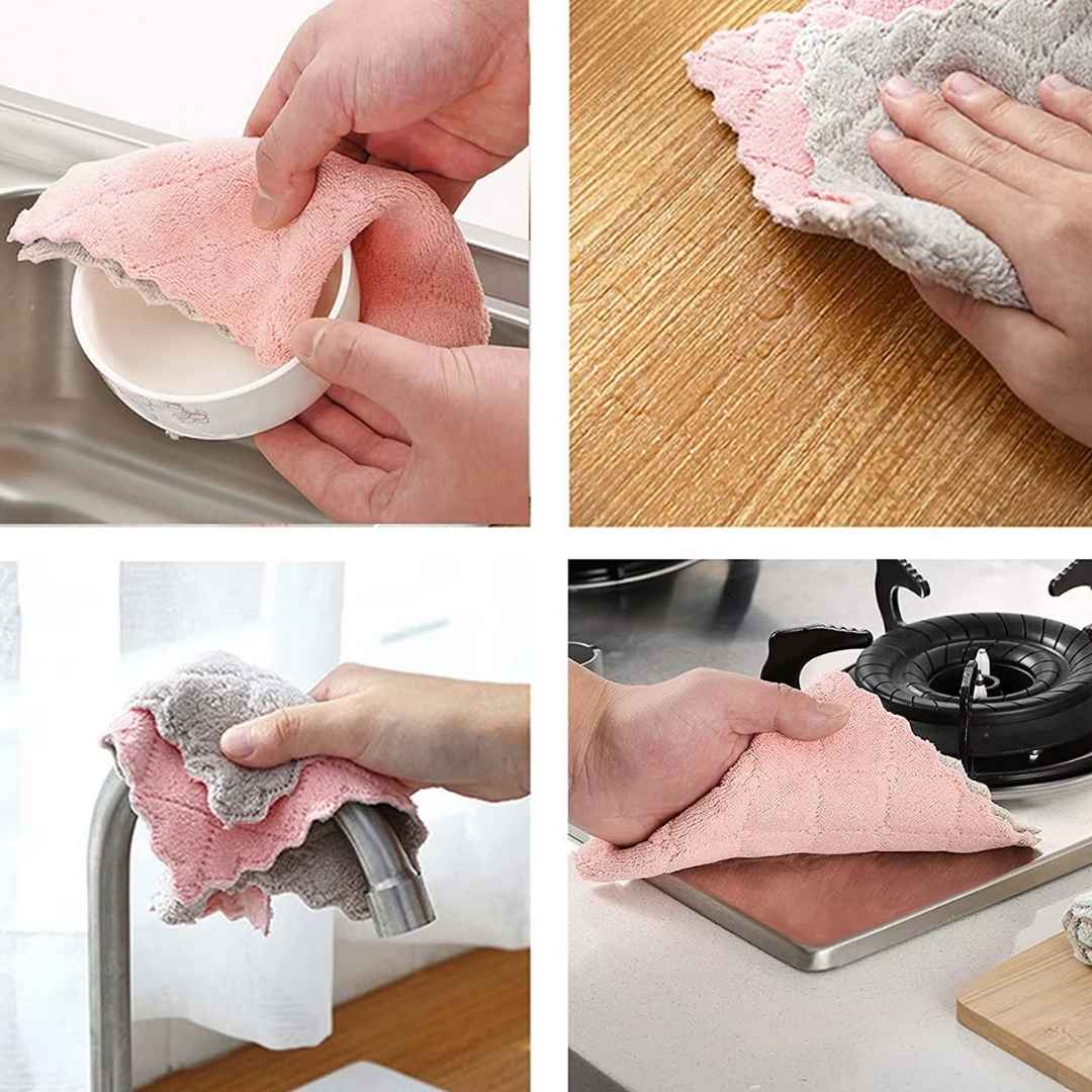 + 5er-Pack Korallenvlies-Mikrofasertücher (bunt, 25×25 cm)