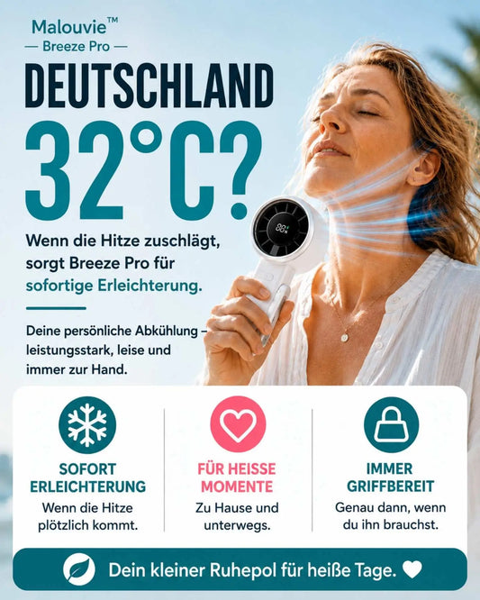 Breeze™ Pro - tragbarer Mini-Ventilator für sofortige Abkühlung