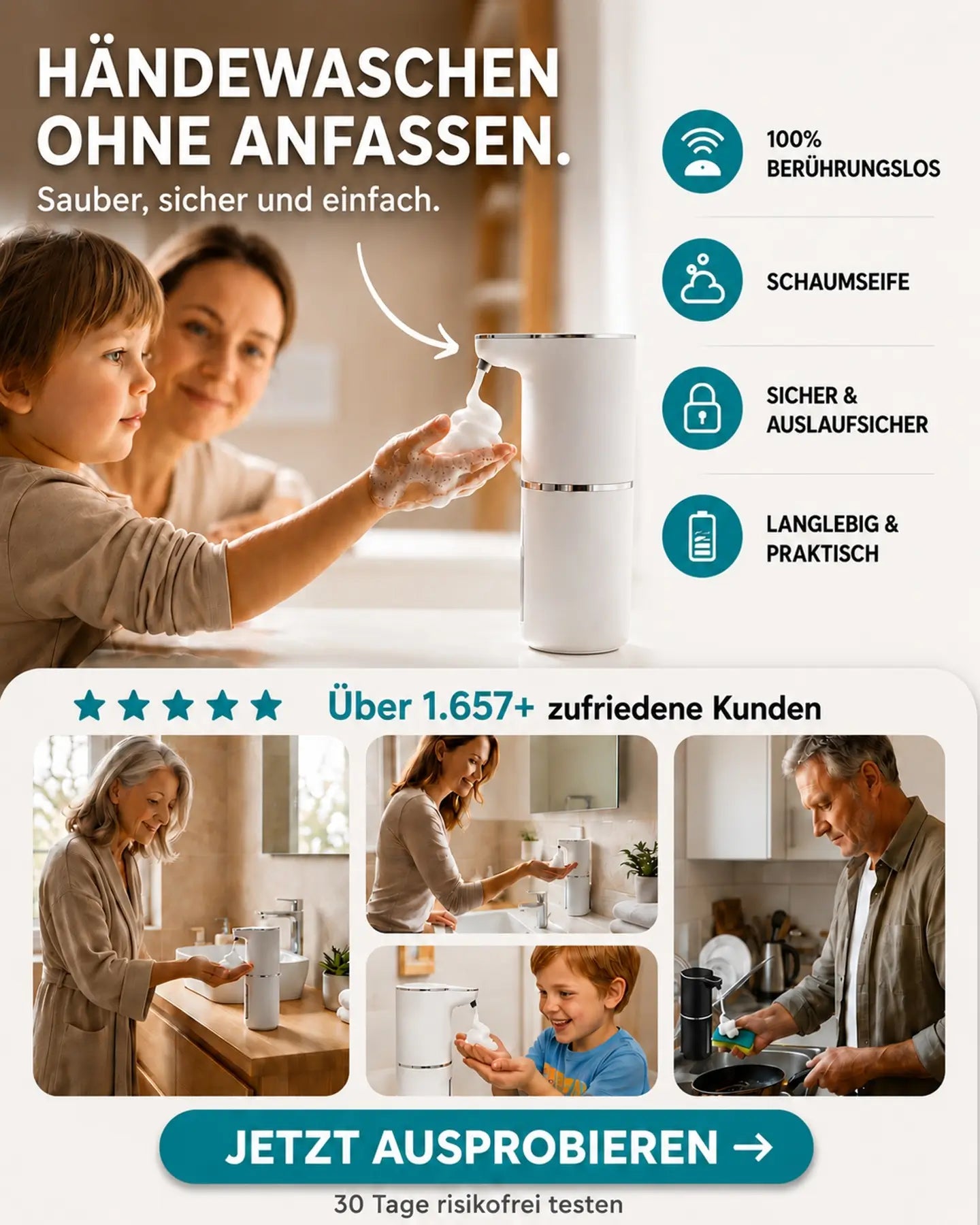 Malouvie™ Reini Pro – Automatischer Schaumseifenspender mit XL-Tank