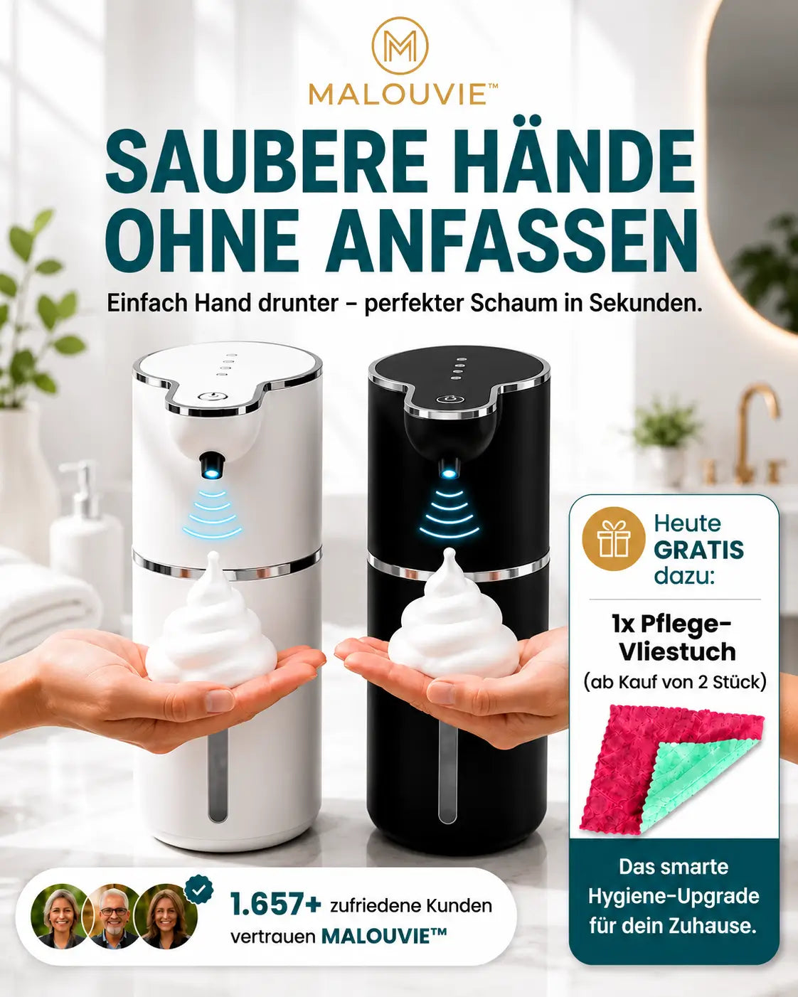 Malouvie™ Reini Pro – Automatischer Schaumseifenspender mit XL-Tank